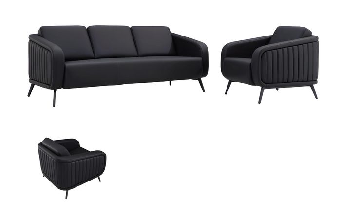 Sofagarnitur 3+1+1 Sitzer Büromöbel 2x Sofa Modern Sessel 3tlg.Möbel