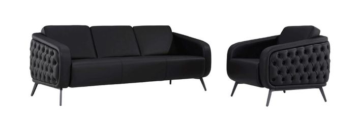 Sofa Sofagarnitur Sessel 3 Sitzer Sofa Couch Ledersofa Sitz Polster Garnitur