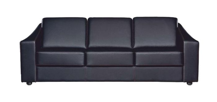 Luxus Sofa 3 Sitzer Couchen Büromöbel Sofas Schwarz Couch Leder Büro
