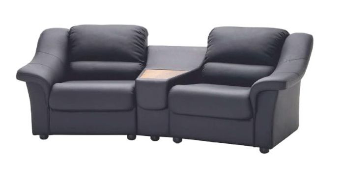 Ecksofa Sofa 2 Sitzer Leder Luxus Design Büromöbel Couch Möbel