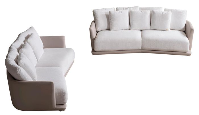 Luxuriöses Weißes Sofa-Set Designer Polstercouchen 2x 3-Sitzer Möbel