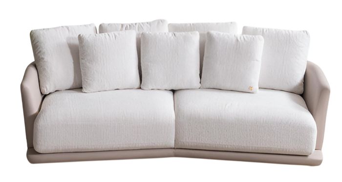 Luxuriöse Wohnzimmer Polstercouch Weißer 3-Sitzer Designer Stoffsofa