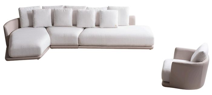 Weißes Designer Ecksofa Luxuriöse L-Form Couch Edler Sessel 2tlg