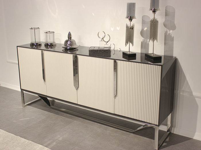 Moderne Weiße Wohnzimmer Kommode Elegantes Metallgestell Möbel
