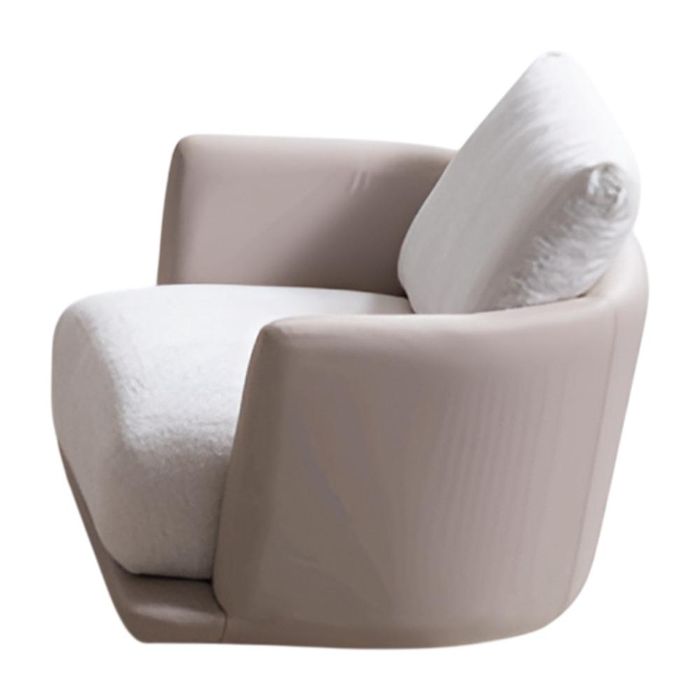 Weißer Eleganter Stoffsessel Designer Polstersessel Edler Einsitzer