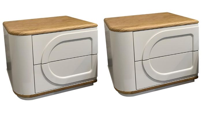 Designer Nachttisch-Set Weiße Nachttische Edle Schlafzimmer Möbel