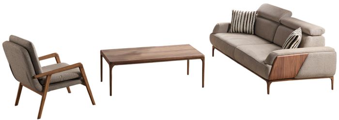 Stilvolles Wohnzimmer-Set mit 3+1-Sitzern und praktischem Couchtisch
