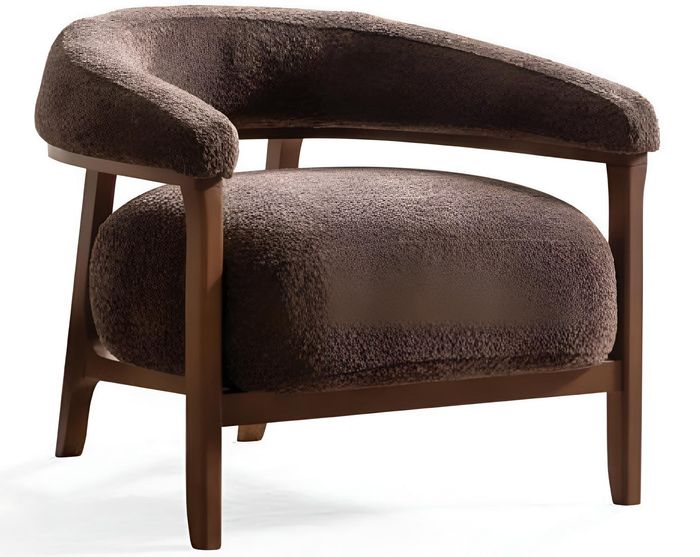 Eleganter Dunkelbrauner Sessel Designer Stoffsessel Polstersessel