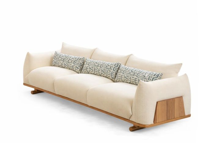 Edles Weißes Polstersofa Wohnzimmer Couch Designer 3-Sitzer Sofa