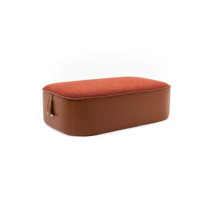 Perfekte Stilvoll Orange Farbe Soft Hocker Kunstleder Möbel in Wohnzimmer