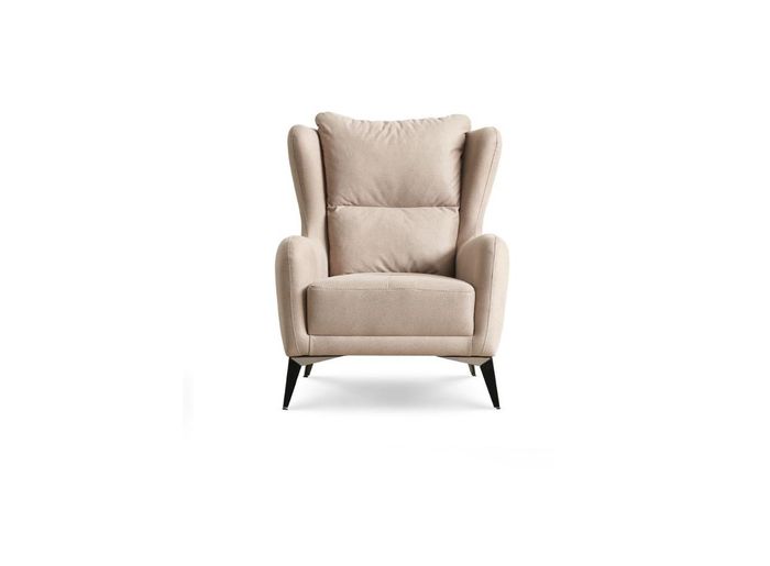 Luxus Sessel Einsitzer 1 Sitzer Stoffsessel Beige Wohnzimmer Modern