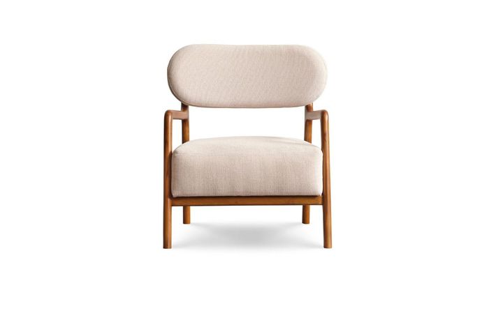 Modern Sessel Einsitzer 1 Sitzer Stoffsessel Beige Design Clubsessel