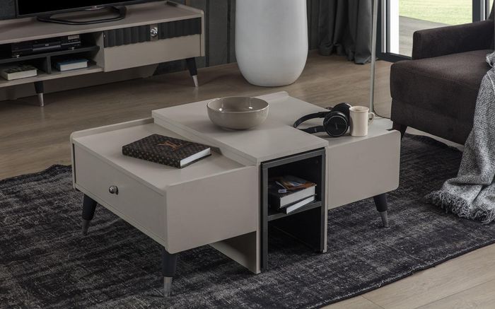 Weißer Kaffeetisch Moderner Sofatisch Holz Couchtisch Wohnzimmer Möbel