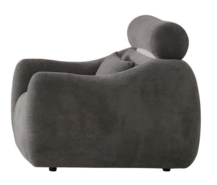 Modernes graues Sofa mit rundem Design Komfort und Stil stilvolle Möbel