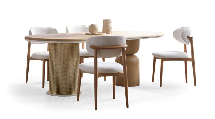 Eleganter Stuhl mit Holzgestell und Polsterung Weiß luxuriöse Hochwertig Möbel