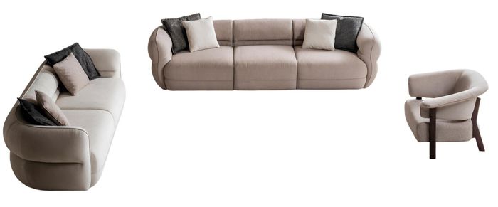 Komplettes Sitzset mit zwei Sofas und einem Sessel im modernen Design