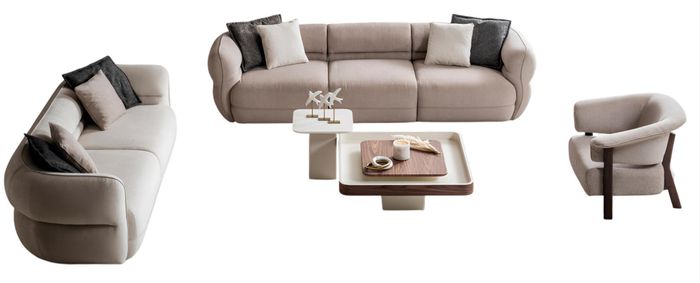 Elegantes Sofa Set mit Couchtisch und Sessel im modernen Design