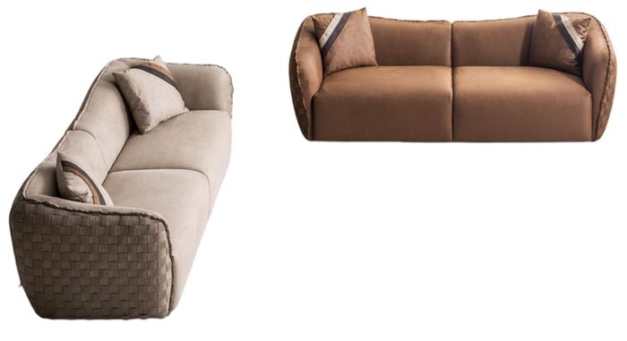 Luxuriöses Sofa-Set mit 2 eleganten Sofas und modernem Design