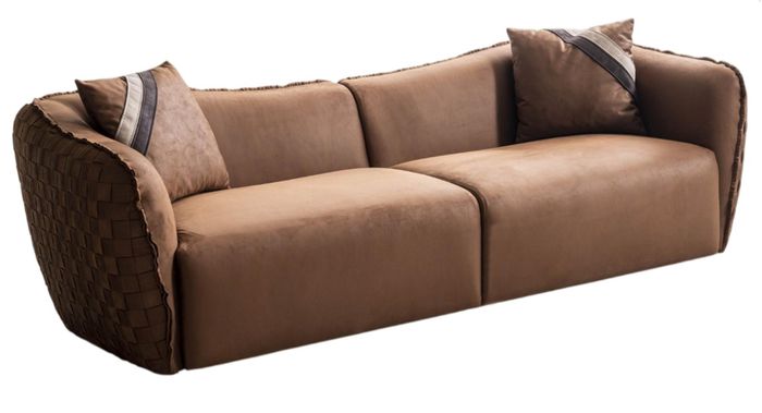 Elegantes 3-Sitzer Sofa im modernen Design mit geflochtenem Rücken