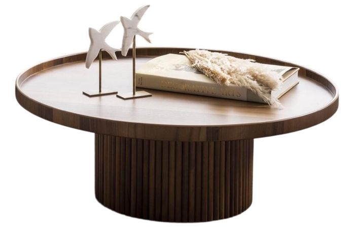 Eleganter Brauner Rundtisch Exklusive Kaffeetische Wohnzimmer Möbel