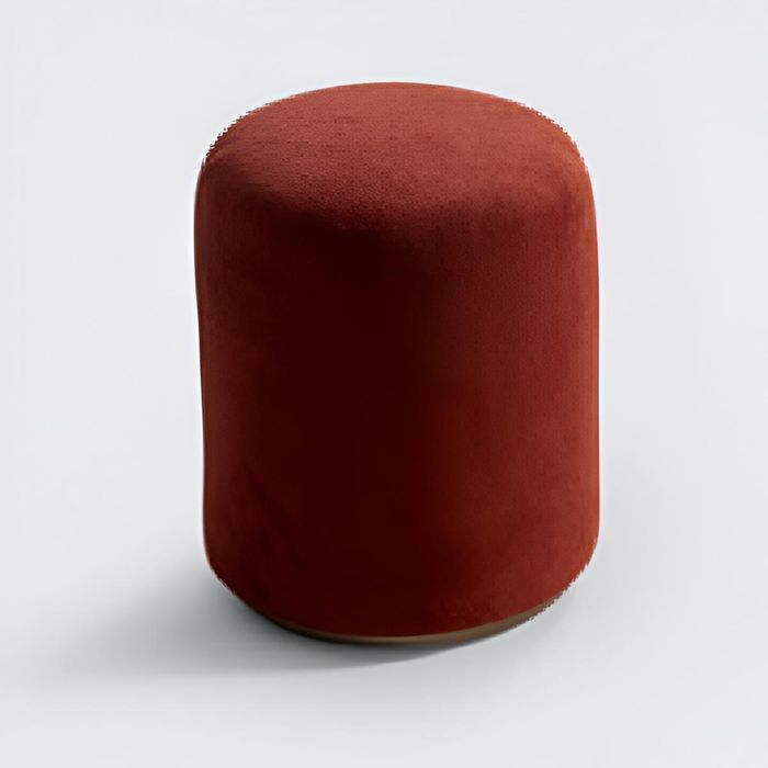 Designer Roter Polsterhocker Sitzhocker Exklusiver Textilhocker