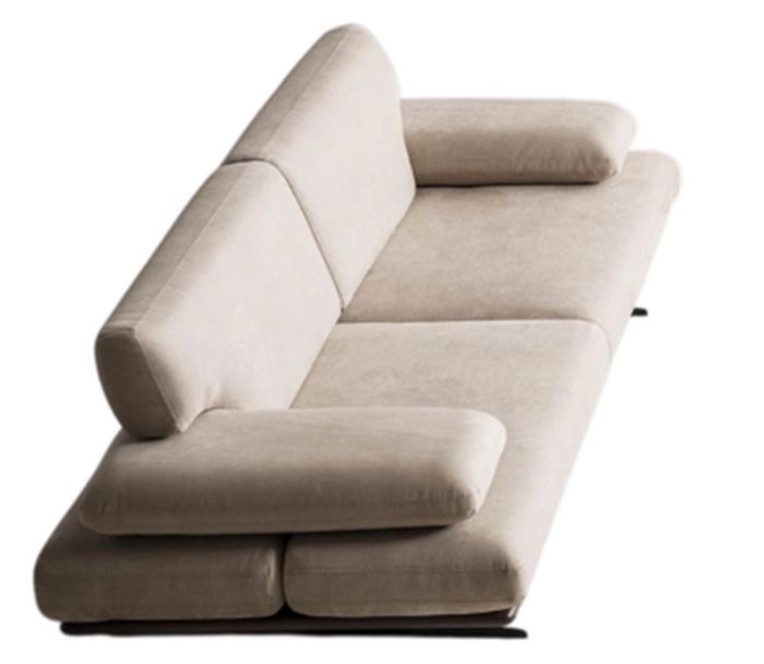 Luxuriöses Beiges Stoffsofa Designer Wohnzimmer 3-Sitzer Edle Couch