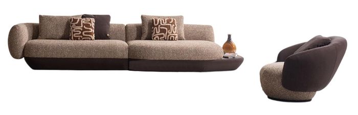 Elegantes Braunes Sofa-Set Stilvolle Polstercouch Designer Sessel