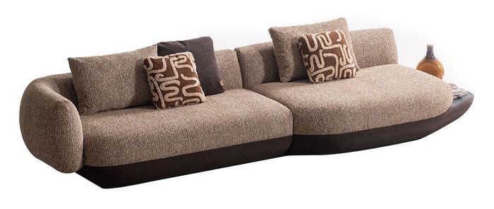Braun-Beiges Wohnzimmer Sofa Luxuriöse Polstercouch Sitzsofas Möbel