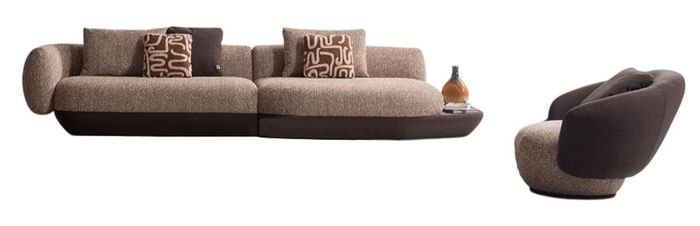 Stilvolle Wohnzimmer Garnitur Polstercouch Designer Einsitzer 2tlg
