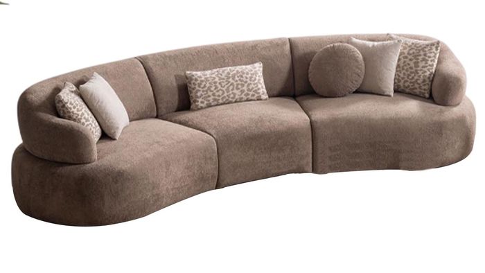 Stilvoller Brauner 5-Sitzer Wohnzimmer Polstercouch Designer Sofas