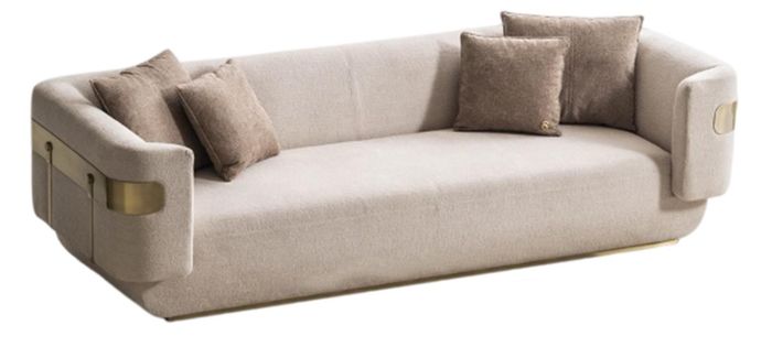 Elegantes Sofa Designer Beiger 4-Sitzer Wohnzimmer Polstercouchen