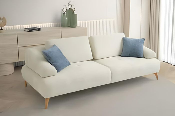 Wohnzimmer Weißer 3-Sitzer Luxuriöse Polstersofas Designer Couchen