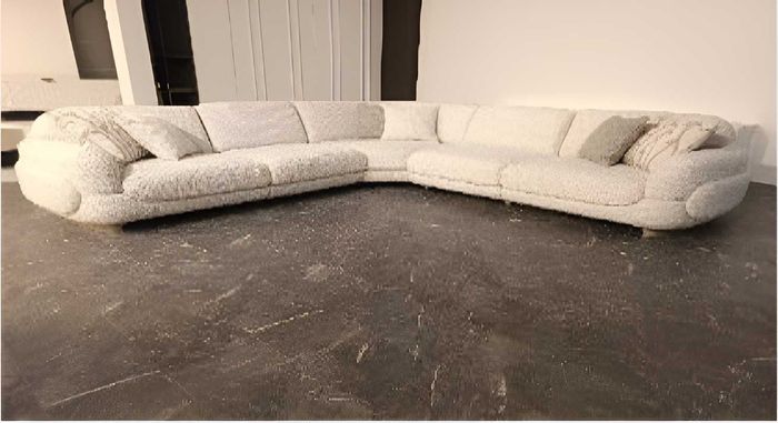 Elegantes Beiges L-Form Sofa Wohnzimmer Eckcouch Edle Polstersofas