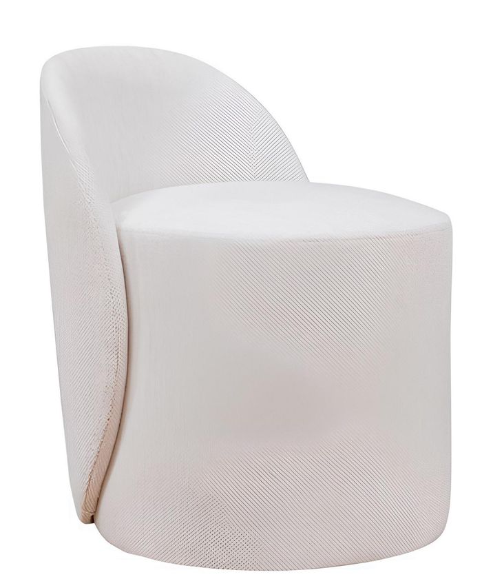 Stilvoller Weißer Hocker Polsterhocker Designer Beistellhocker