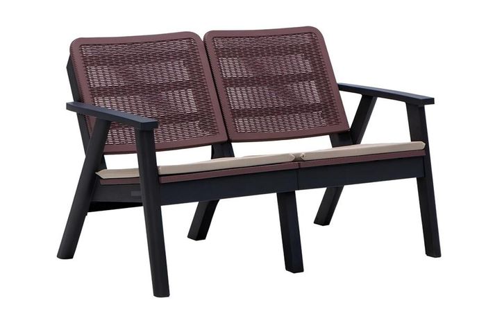 Braune Terrassenbank Luxuriöse Gartenbänke Designer Holz Möbel