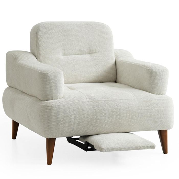 Eleganter Weißer Sessel Relaxsessel Designer Polster Stoffsitzer