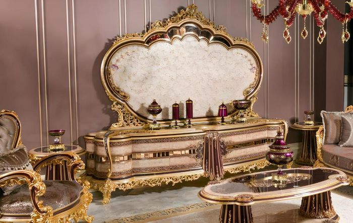 Exklusives Sideboard Stilvolle Wohnzimmer Anrichte Massivholz Regal