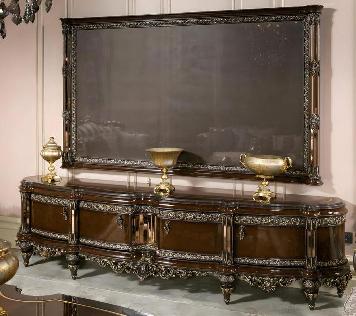 Klassisches Braunes Sideboard Wohnzimmer Anrichte Designer Kommode