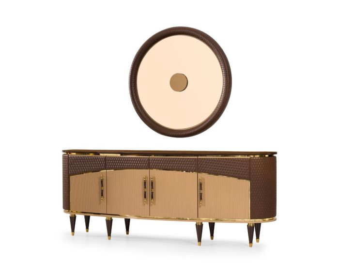 Exklusives Sideboard Stilvolle Wohnzimmer Anrichte Edle Holzkommode