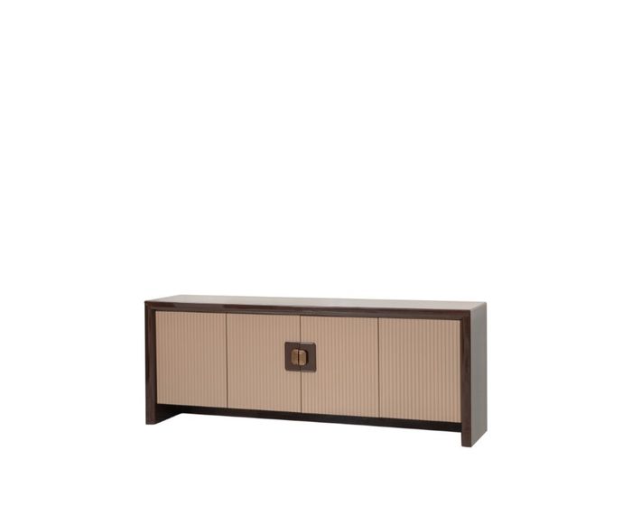 Stilvolles Braun-Beiges Sideboard Designer Wohnzimmer Holz Anrichte