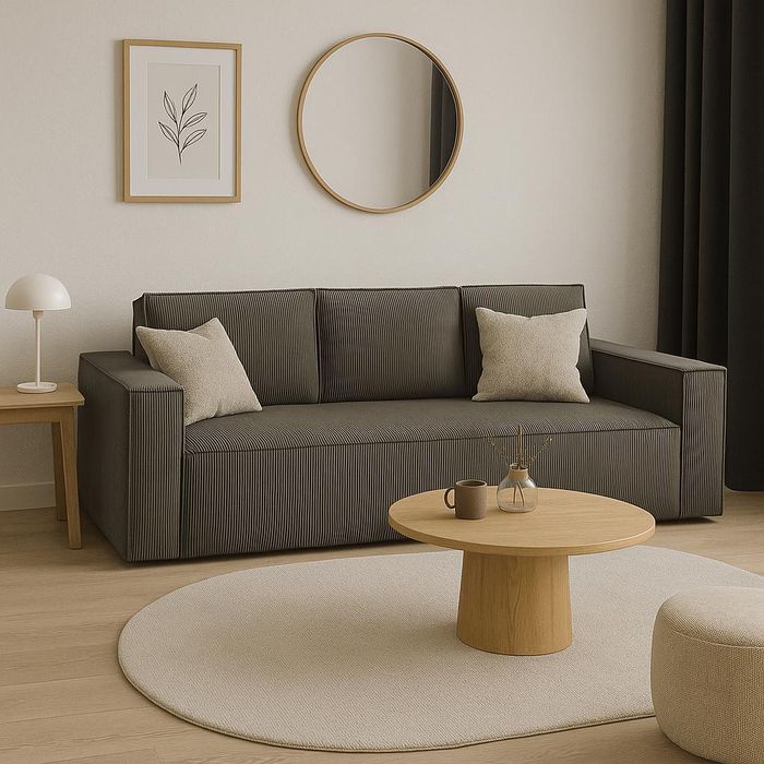Sofello Schlafsofa CORDA  BEIGE aus Kordstoff mit Schlaffunktion - Modernes Design in trendigen Farben