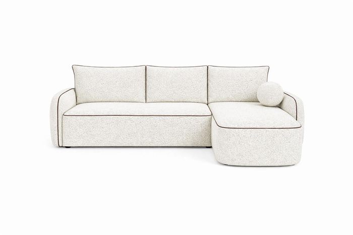 SOFELLO MILO Creme, 3-Sitzer Couch 230x160 cm ? Modernes Design, Weicher Boucl?-Stoff & Hoher Komfort