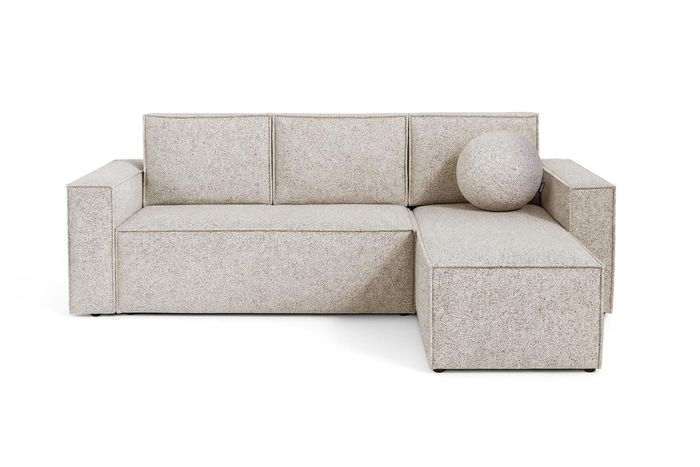Cube Melange Ecksofa mit Schlaffunktion ? Stoff Puente 06 Melange, Liegefl?che: 204?144 cm , robuste & strapazierf?hige Polsterecke, gro?es Ecksofa,