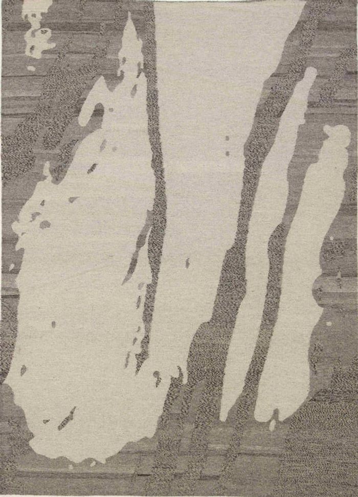 Kelim Teppich, 230x164 cm, Schwarz-Grau, handgewebt aus Wolle