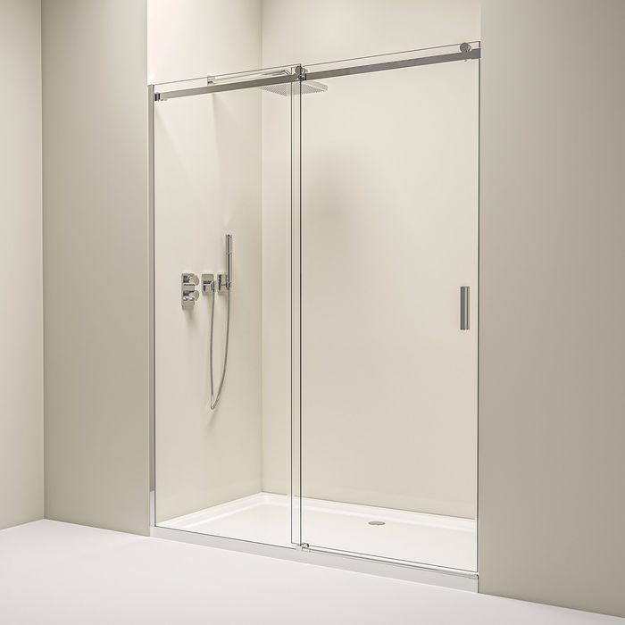 Nischendusche mit Schiebetür – 8 mm Sicherheitsglas / Chrom