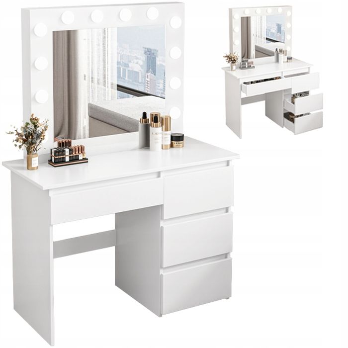Moderner Loft-Schminktisch mit LED-Spiegel, 90 cm