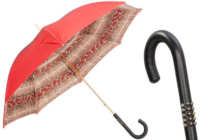 Regenschirm Damen Rote Python - Handmade in Italy