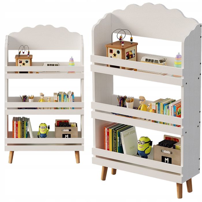 Weißes Wolkenregal mit 3 Ablagen für Kinderbücher und Spielzeug