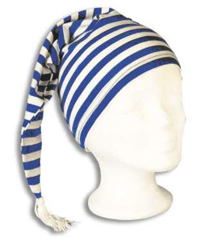 Zipfelmütze Schlafmütze blau-weiß
