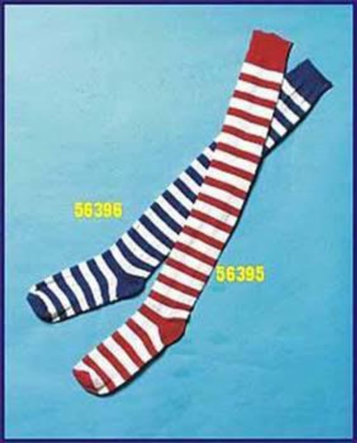 Ringelsocken Strümpfe Overknees rot/weiß Ringelstrümpfe rot weiß